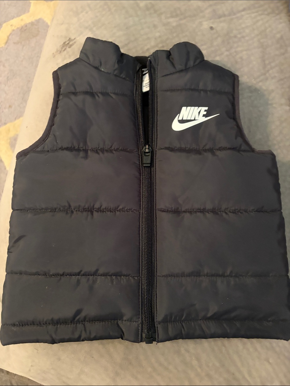 Nike Black Quilted Puffer Vest with White Logo
